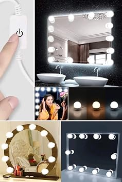 Bilger Nostalji Hollywood Tarzı 10'lu Makyaj Aynası Lambası 3 mod Led Işıklı Lamba Usb