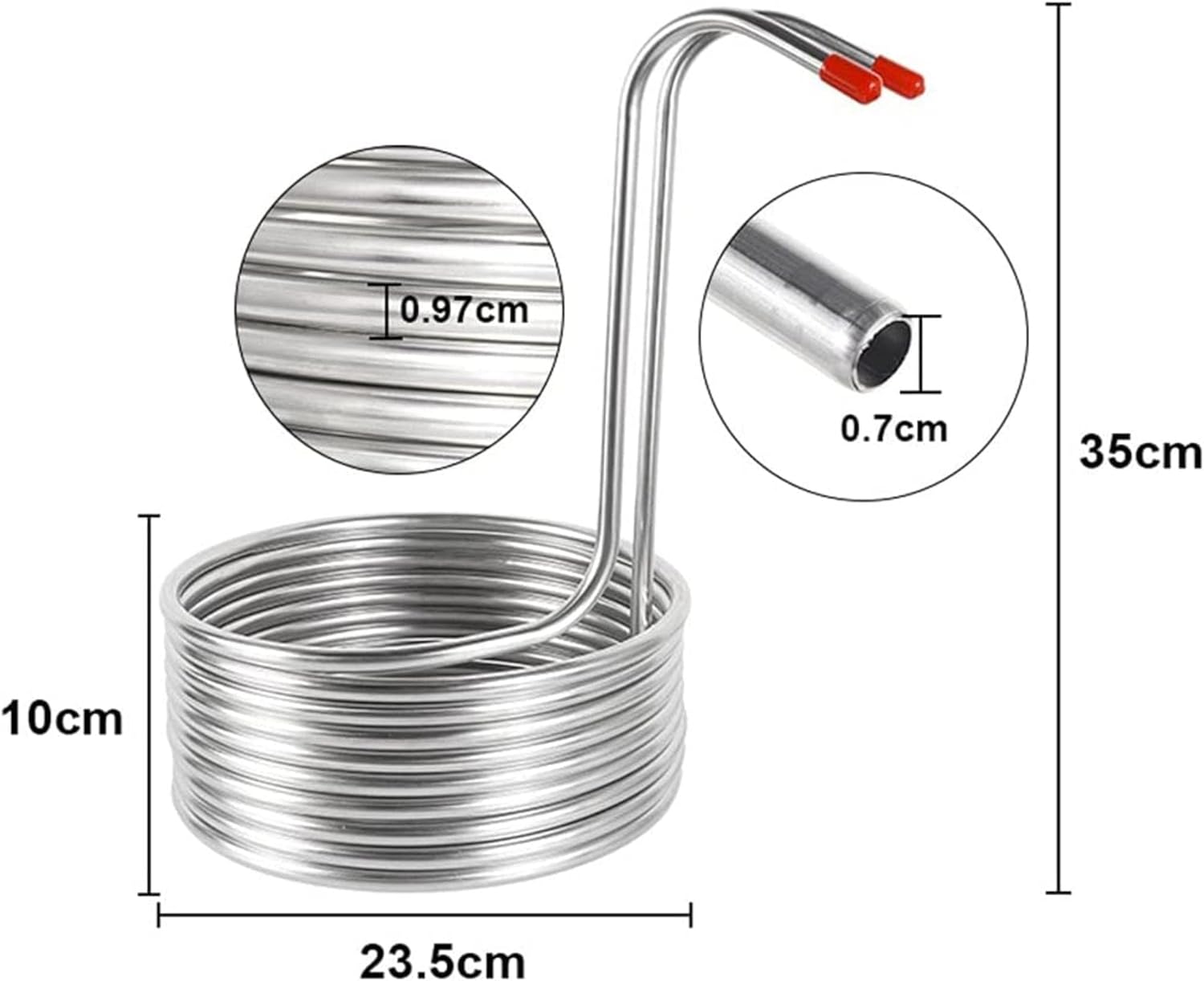 Immersion Chiller, Stainless Steel Cooling Coil Tube Wort Chiller, Super Effective Heat Exchanger Homebrew Beer Cooler