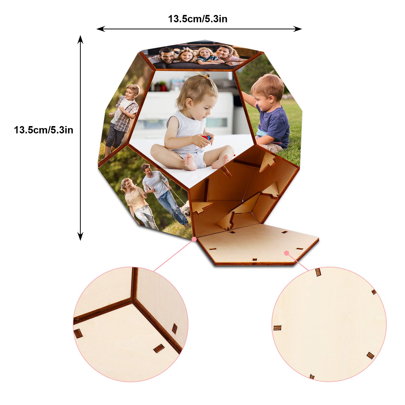 Dinikally Personalized Wood Photo Soccer Football Custom Soccer (sty1)