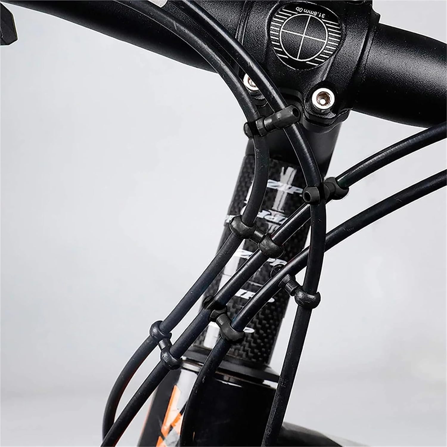 Bike Cable Clips 100/200pcs Bicycle Brake Gear Cable S Style Buckle Hose Guide Black Cross Line Clip Ring Clasp for Road Bike(200pcs)