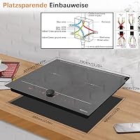 Karinear 60 cm-es Indukciós Főzőlap Dupla Flex Zónával - 4 Főzőmezős, Mágneses Gomb/Érintésvezérlés, Időzítő, Booster Funkcióval, 7200W 6