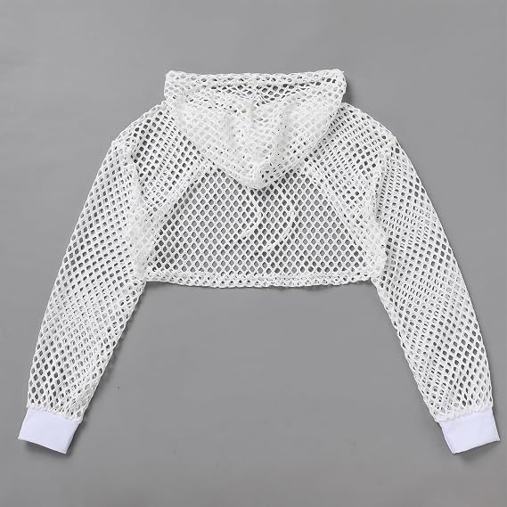 fishnet crop top hoodie