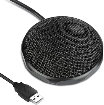 Conference USB Microphone for Meeting Business Computer PC, Laptop,Desktop,Mac & Macbook, Portable Table for Online Chatting, Calls, Meeting, Video ConferenceBlack