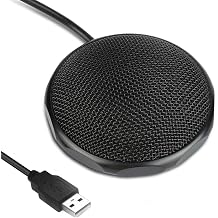 Conference USB Microphone for Meeting Business Computer PC, Laptop,Desktop,Mac & Macbook, Portable Table for Online Chatting, Calls, Meeting, Video ConferenceBlack