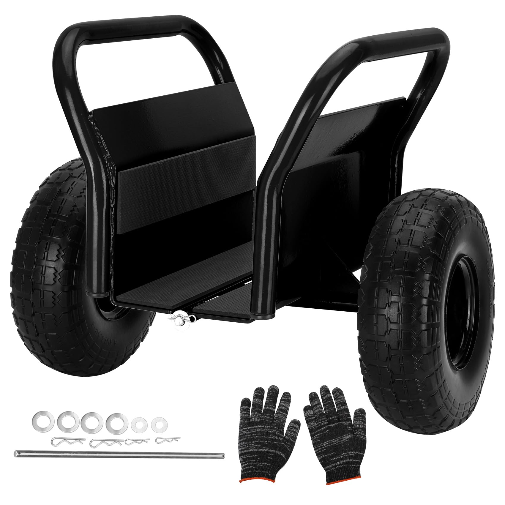 Plataforma rodante de panel resistente, plataforma de losa todo terreno con capacidad de peso de 1000 libras, neumáticos de goma sólida de 10 pulgadas y dos asas, ideal para mover hojas y puertas