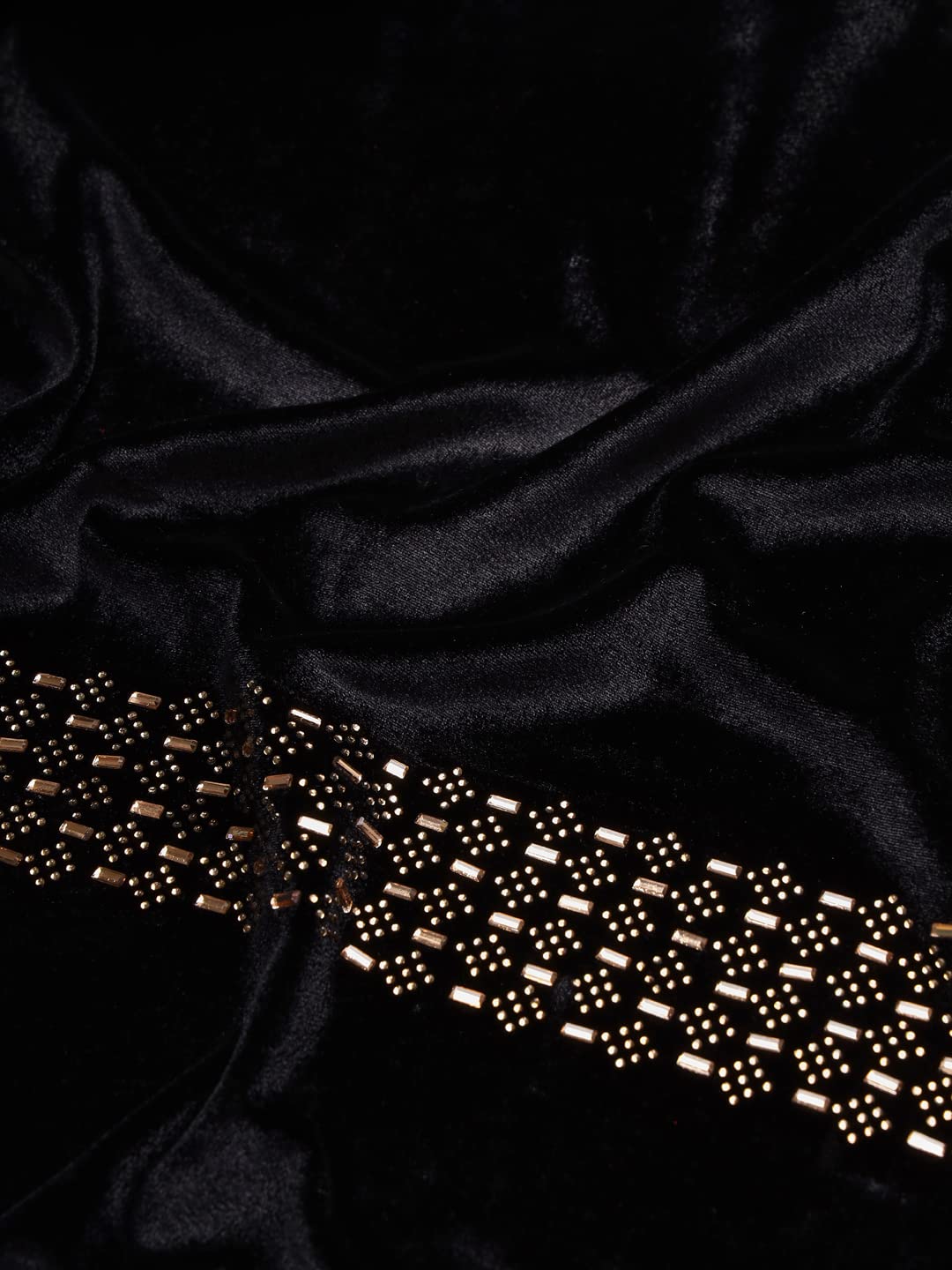 Pashtush Estola para mujer, terciopelo suave con trabajo de cristal adornado