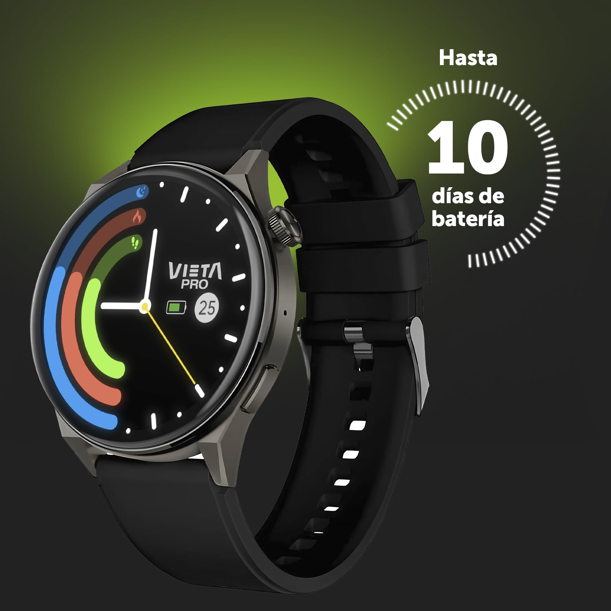 Vieta Pro - Reloj Inteligente Mujer Deportivo con Llamadas, Control de sueño, Contador de Pasos | Smartwatch de Mujer Redondo con pulsómetro, notificaciones y Pantalla AMOLED de 47mm | Wear 2 MAX