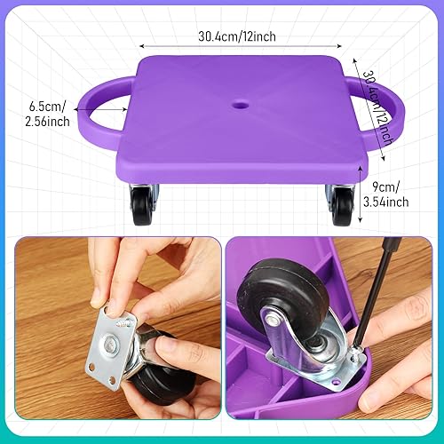 Miniatura 3 de 4 piezas de patinete deportivo a granel para sentarse a granel con asas, ruedas de plástico, patinete deportivo plano para niños, gimnasio,