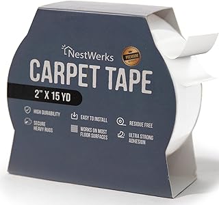 Double Sided Carpet Tape for Hardwood Floors, Tile Floors, Laminate Floors, Rug Tape Hardwood Floor, Double Sided Carpet Tape for Area Rugs, Rug Gripper Carpet Tape Double Sided (1)