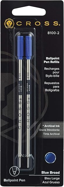 Cross Ballpoint Pen Refill - Blue Broad - Dual Pack