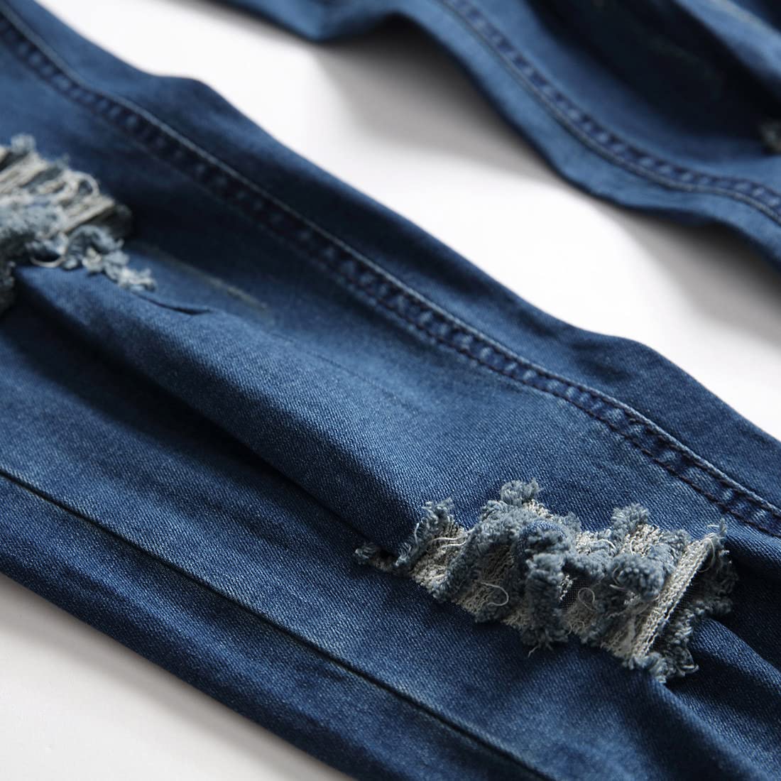 ORANDESIGNE Salopette Uomo in Denim Casual Pantaloni Strappati Uomo in Tinta Unita Salopette Uomo Jeans Slim Fit Moda Ragazzo Jumpsuit Pagliaccetti da Lavoro con Bretelle