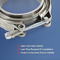 Vista 3 de Kit de abrazadera de brida en V de 2.25" con cresta de acero inoxidable de repuesto para tubo de escape de 2.25 pulgadas JDMSPEED