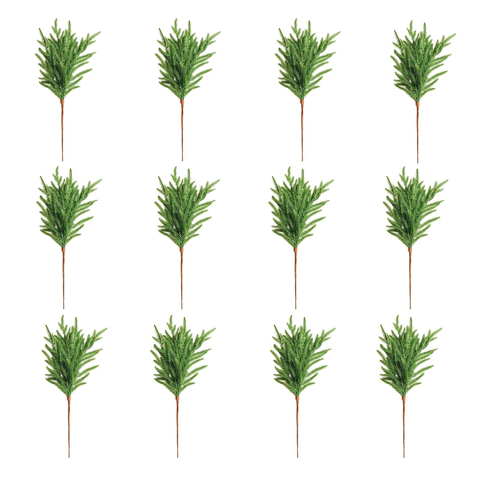 Branches de pin artificielles lot de 12 pour deco Noel et couronne vegetale interieur