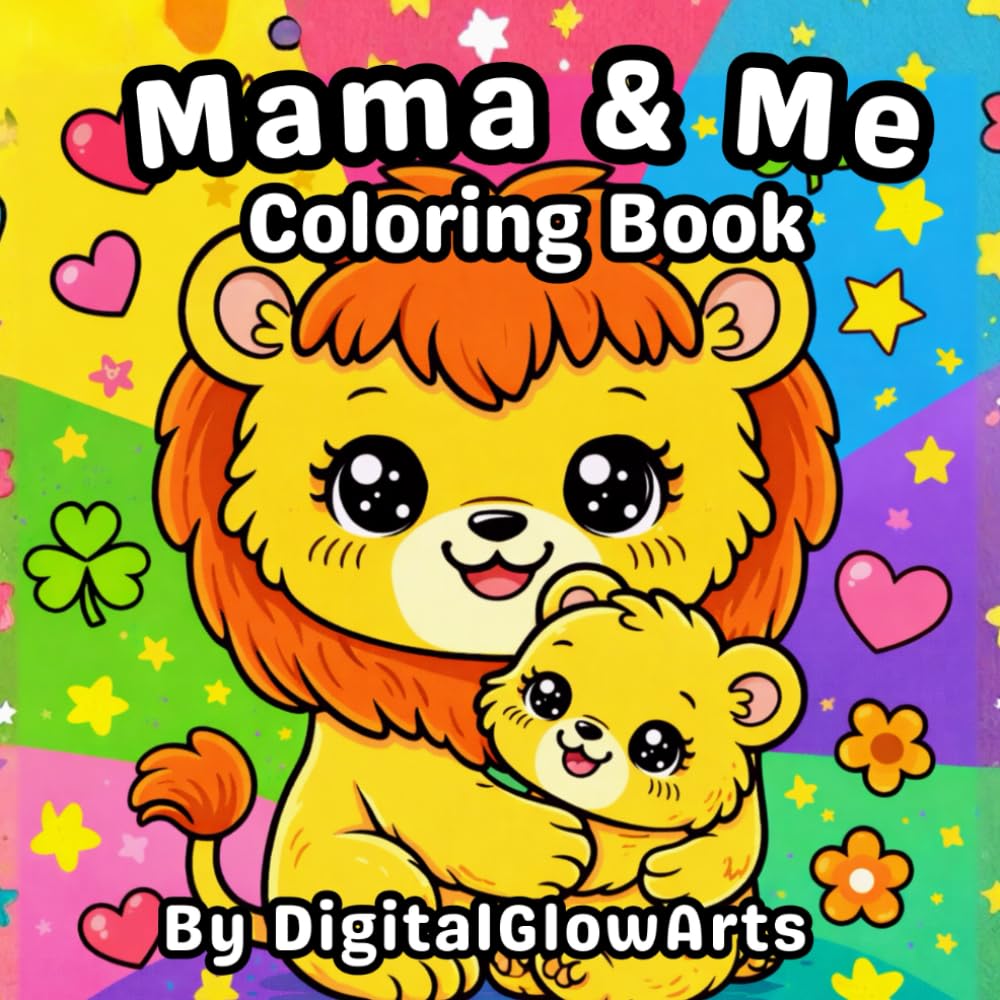 Mama & Me: A Cute Animal Mother and Baby Coloring Book