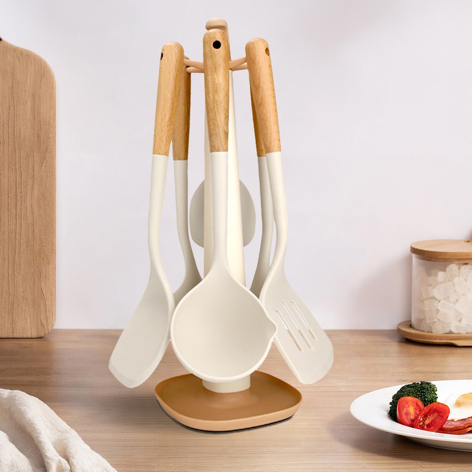 Set espátulas cocina Set Silicona Antiadherente Resistente Alta Temperatura | Espátulas seguras para cocinar Accesorios de cocina para sartenes hornear freír camping