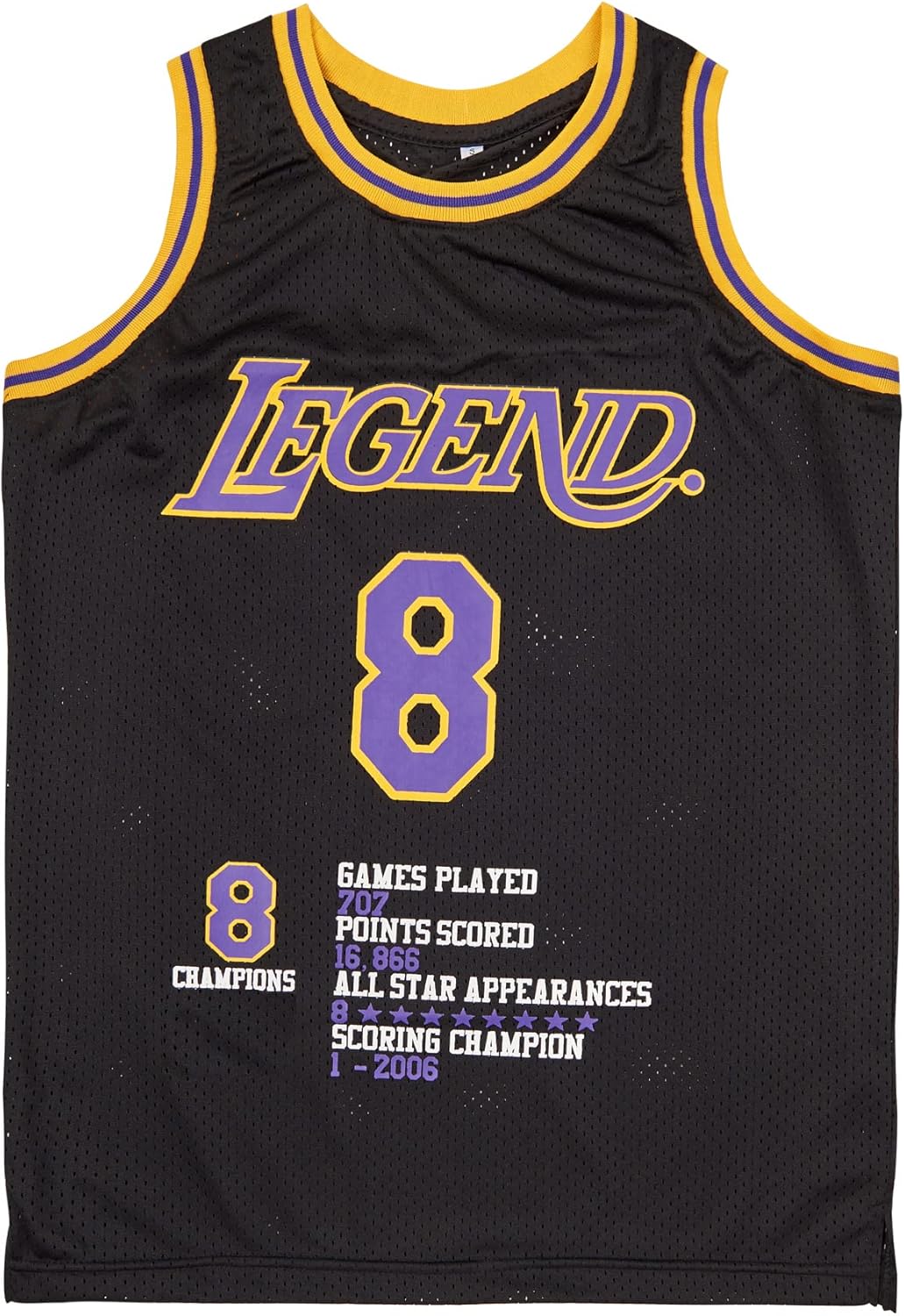 Mens Legend Stats 8-24 Poem Basketball Jersey Black - Image 2