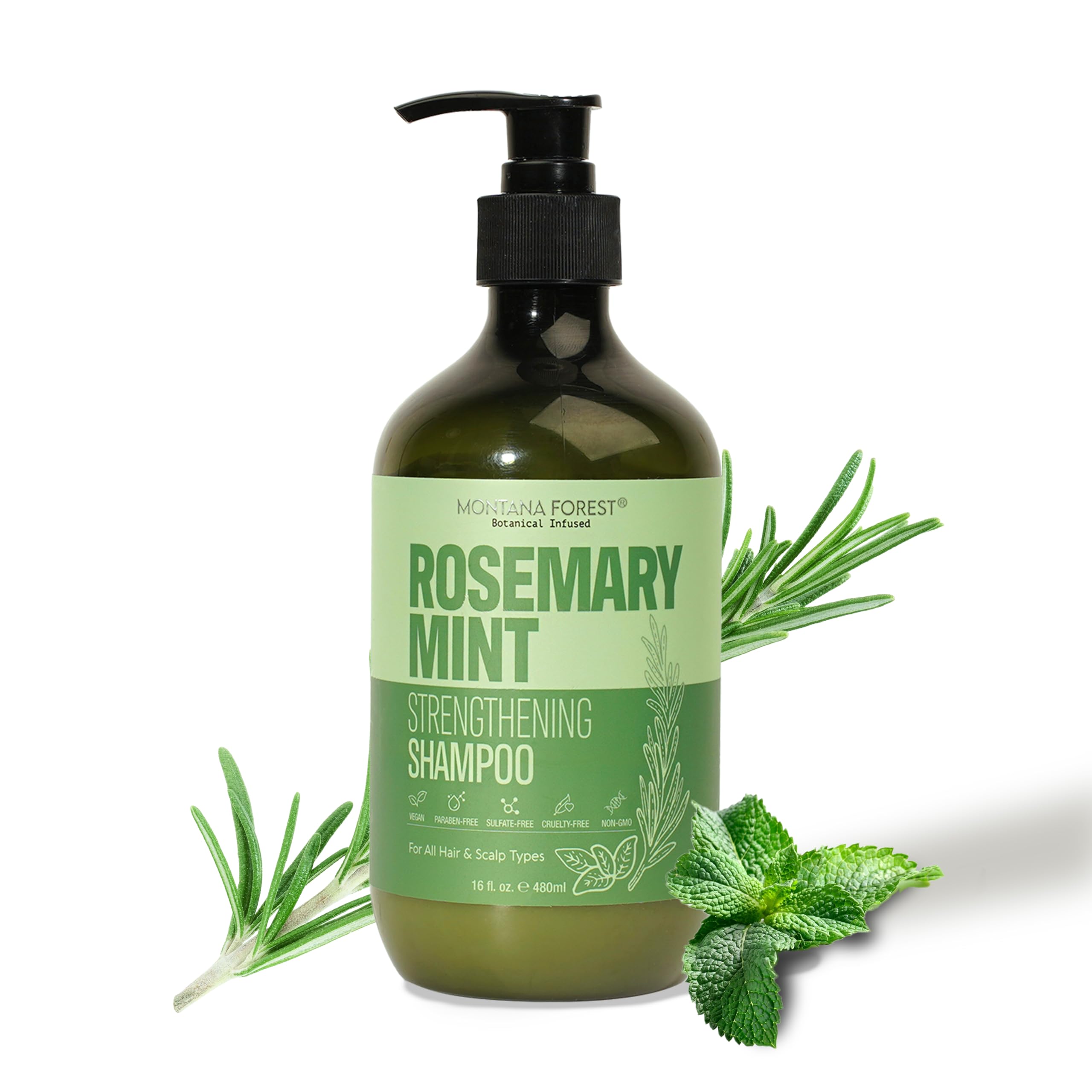 Amazon.com : MONTANA FOREST Rosemary Mint Strengthening Shampoo 16
