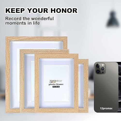 Miniatura 4 de Marco de caja de sombra de 8 x 10 pulgadas, juego de 4 marcos de fotos, marco de fotos de pared, marcos de fotos rústicos de madera de granja con