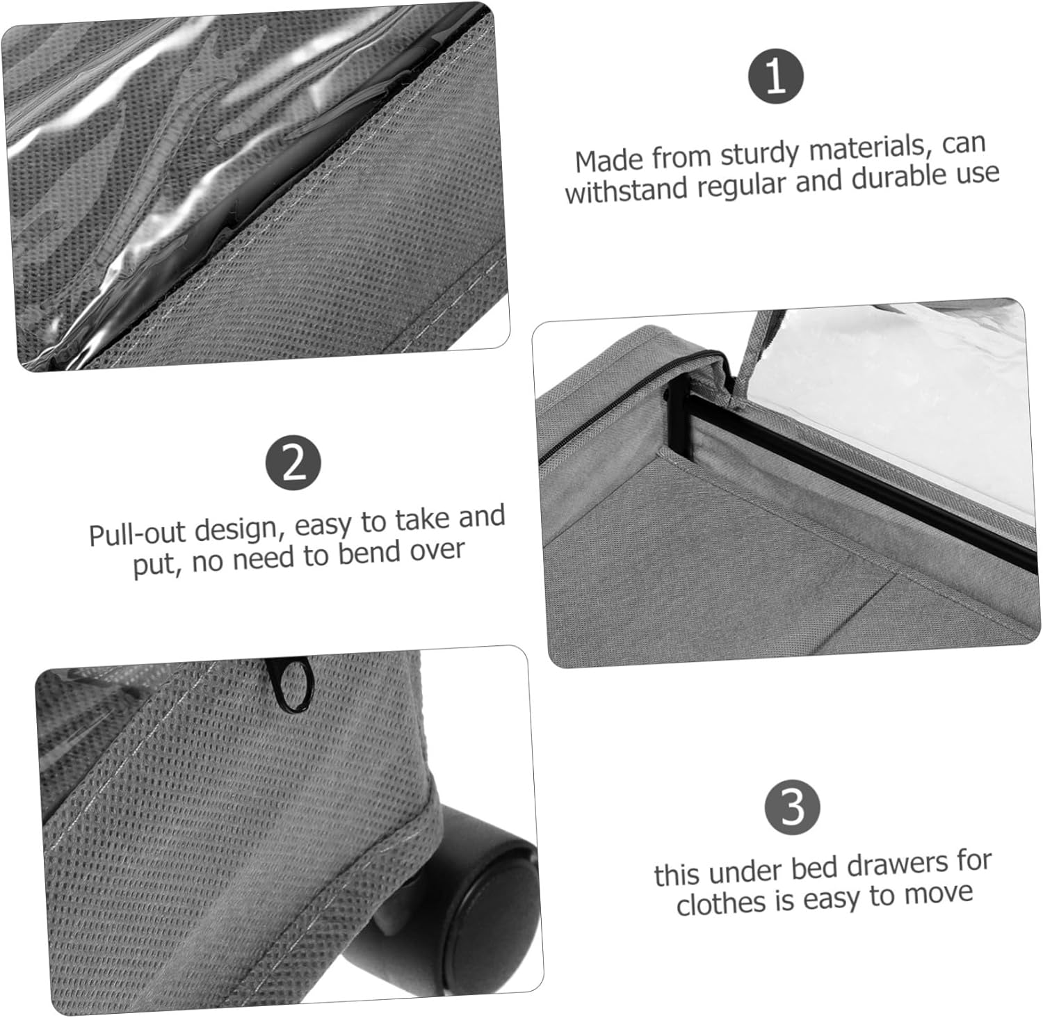 Luxshiny Stackable under Bed Storage Containers Rolling Organizers for Clothes Shoes Books