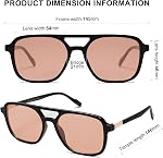 SOJOS Retro Aviator Lunettes de soleil pour Femmes Hommes, Trendy Rectangle Femmes Hommes Rasoirs Lunettes de Soleil SJ2202