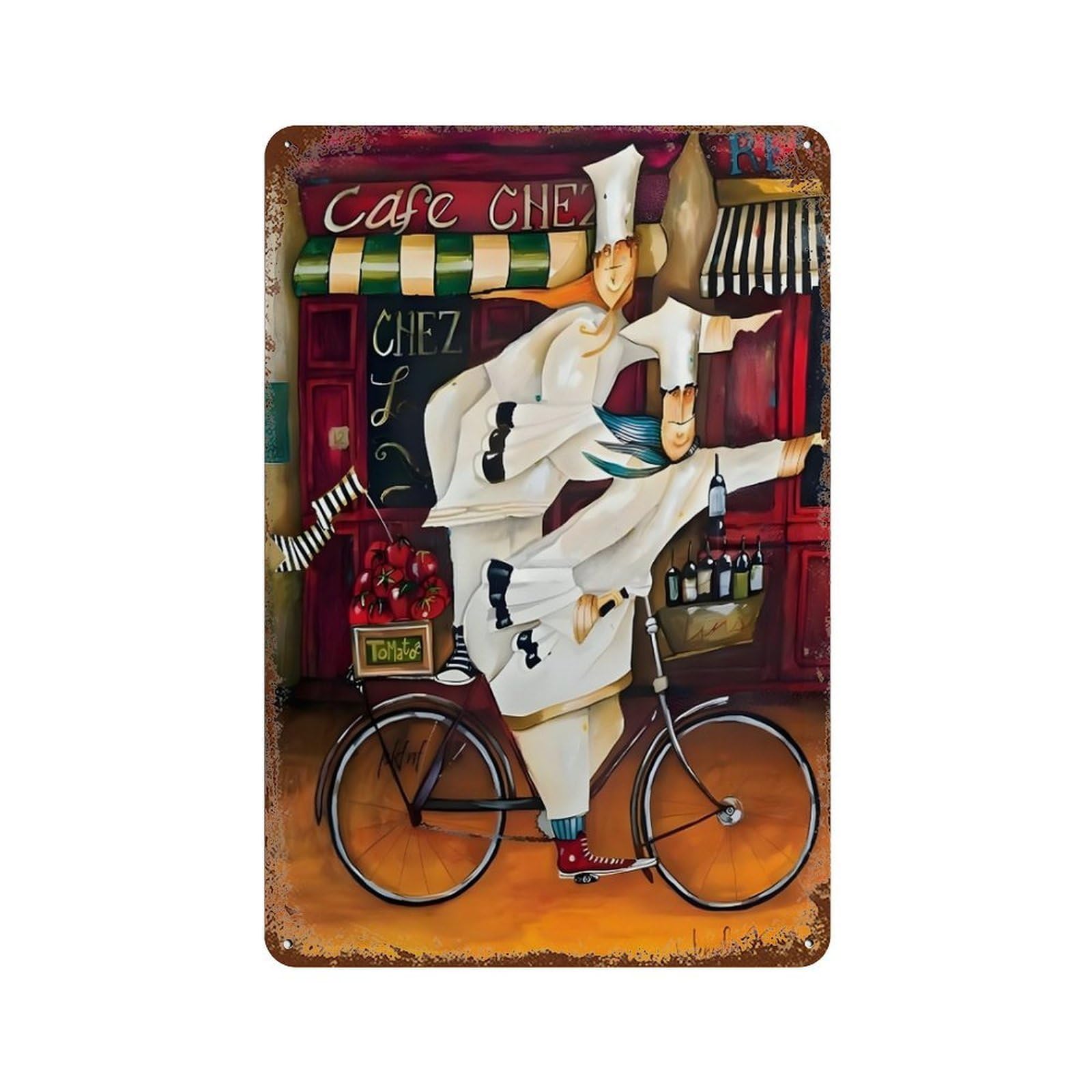 xiaoxiaoshen Funny Chefs Art Fat Chef Wall Decor Art Metal Tin Poster Modern Home Decor Art Home Bar Shop Decorations Vintage Sign 30x20cm
