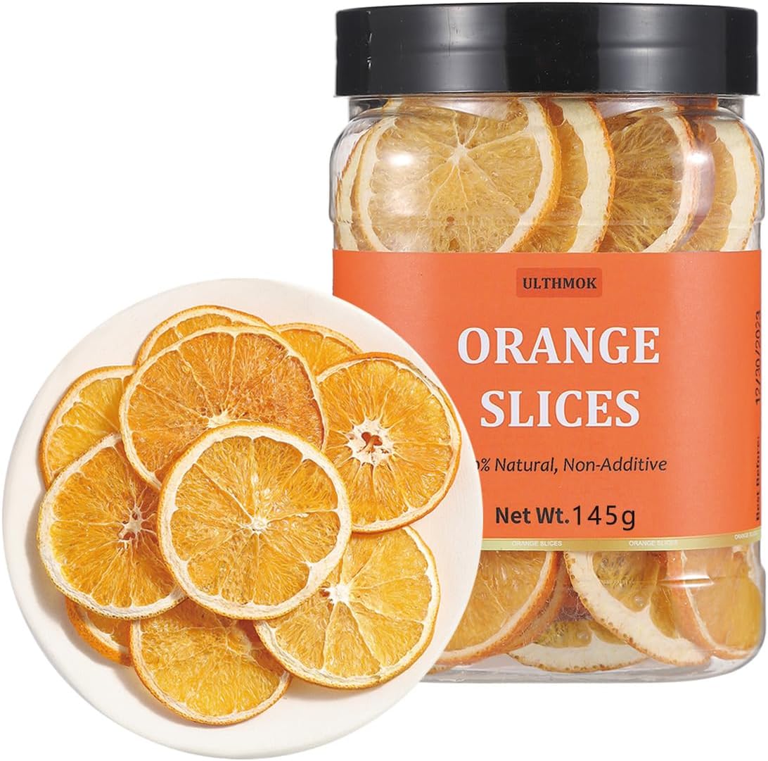 Premium Dried Orange Slices 5 Oz/142g,Dehydrated Dried Oranges.100% Natural & No Additives,No Sugar Added.