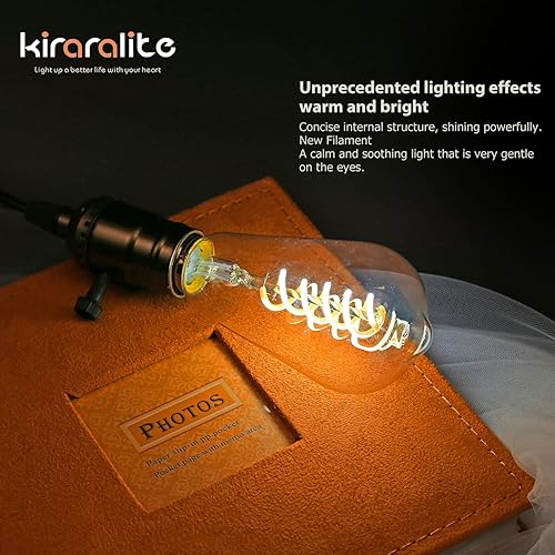 Miniatura 3 de Paquete de 6 bombillas Edison ST19 ST58, bombillas LED vintage, blanco suave de 2700 K, bombilla de filamento LED en espiral flexible antiguo,