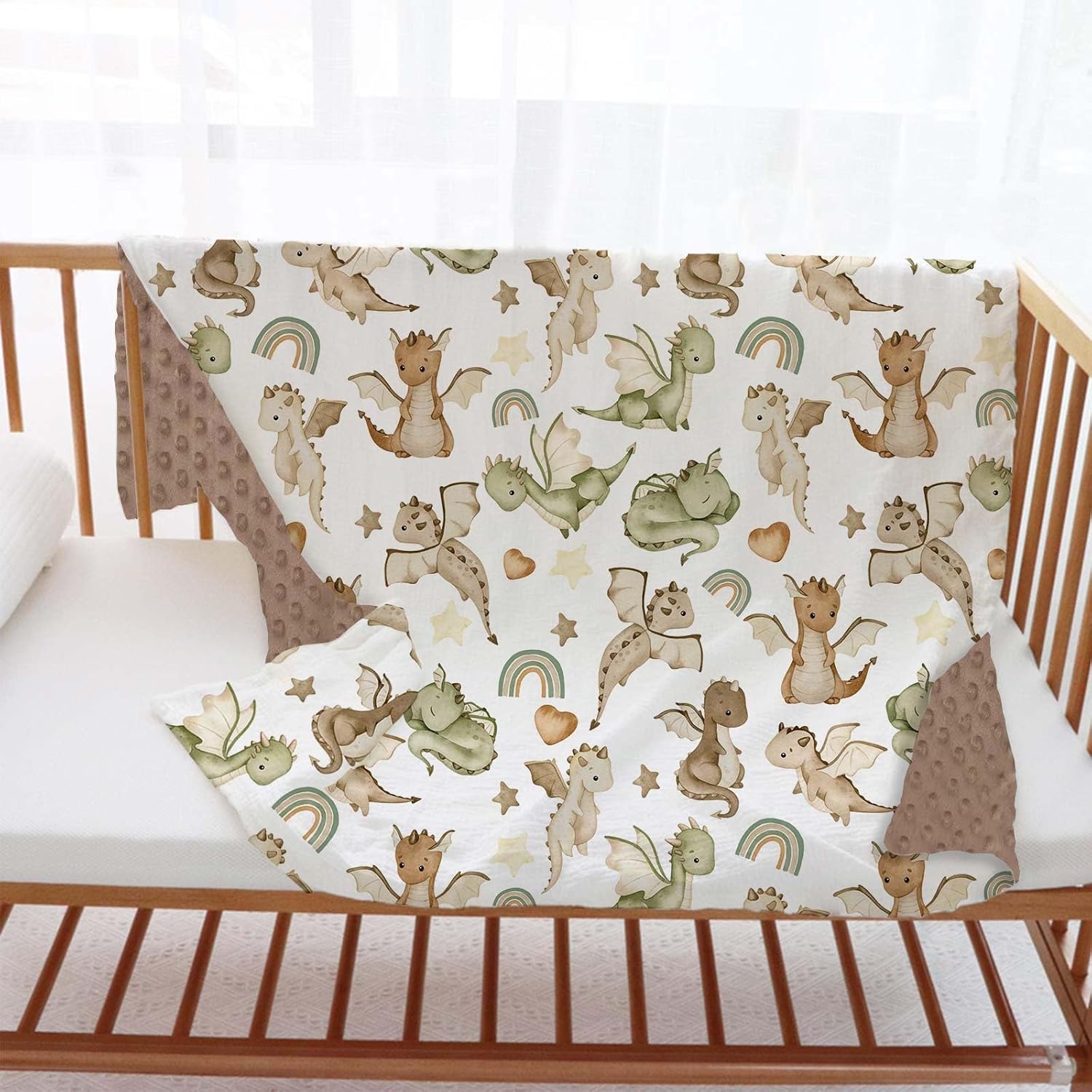 Dragon Baby Blanket for Boys Girls Soft Double Layer Minky with Dotted Backing, for Fairy Tale Theme Toddler Nursery, Newborn Infant Toddler Crib Bedding, Stroller, Receiving Blankets, 30"x40" - Image 5