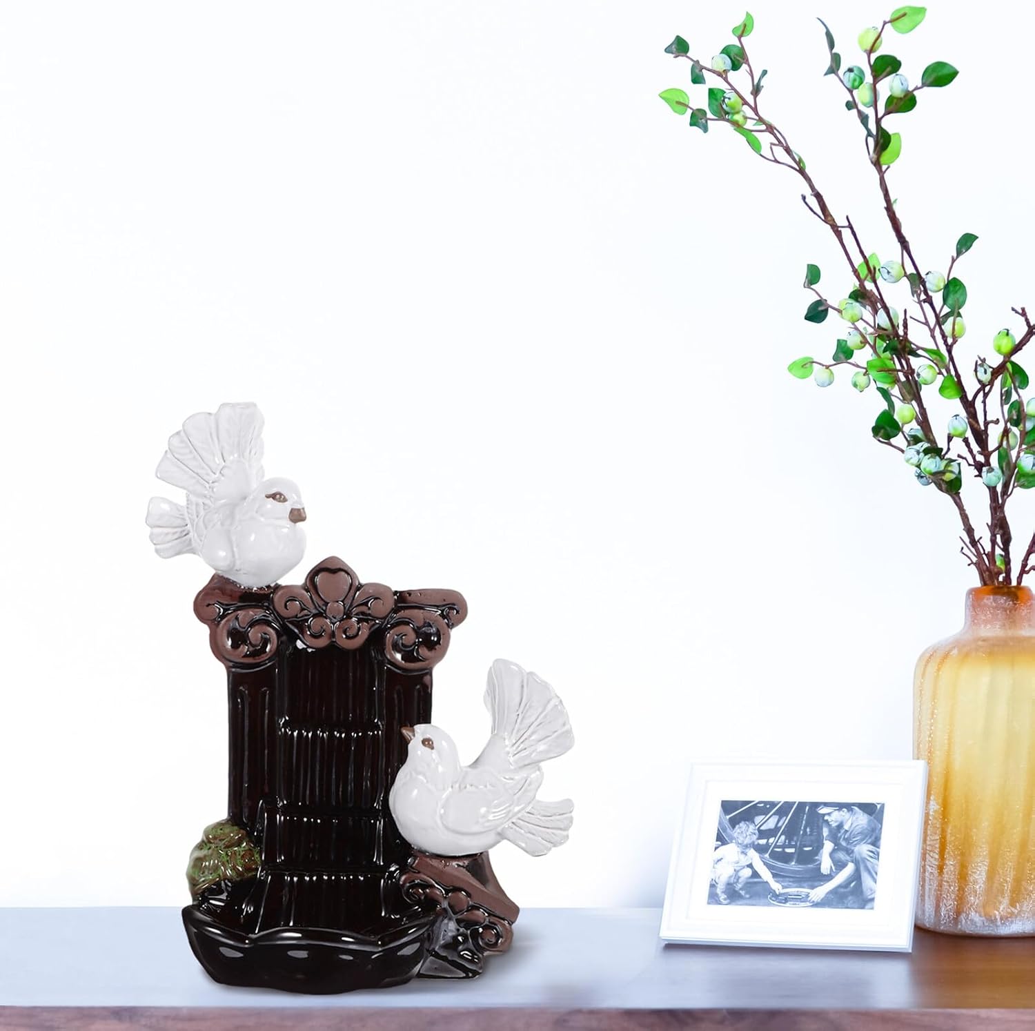 UPKOCH Ceramic Backflow Cone Incense Burner Waterfall Aromatherapy Incense Holder Home Fragrance Decoration for Meditation and Relaxation