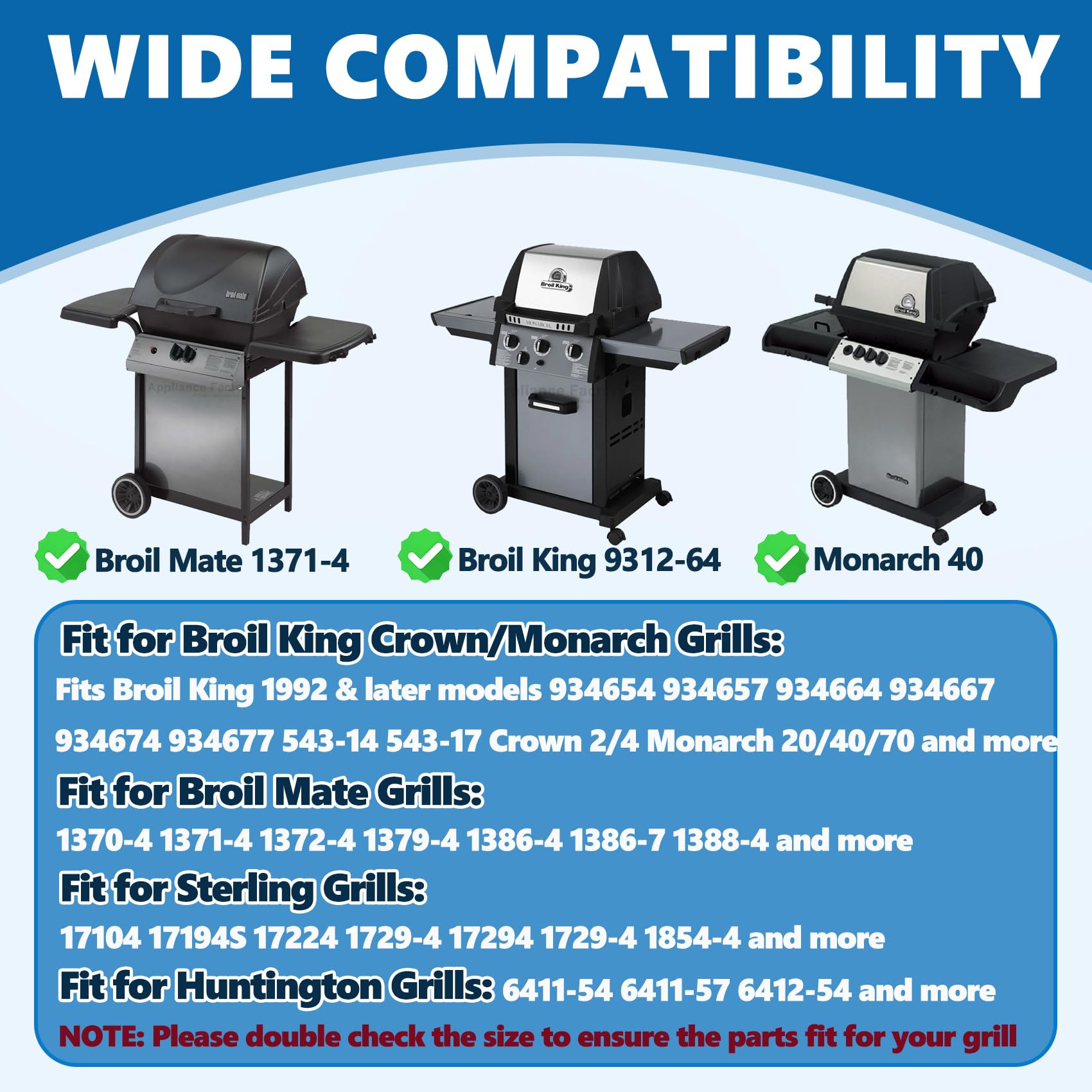 SafBbcue Grillroste Ersatzteile für Broil King 9312-67 9346-54 9346-67 1370-4 1371-4 1372-4 3354-4 1854-4 4411-54 543-74 943-27 Monarch 20 40 cm. -11222 Gusseisen-Gitter | 2 Roste (je 37 x 27 cm) für Broil King Monarch TEC Patio/Sterling II, für Huntingto