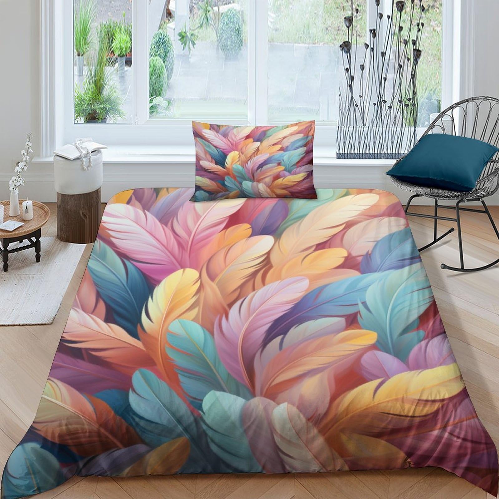 Parure de lit microfibre douce et respirante avec housse de couette imprimée