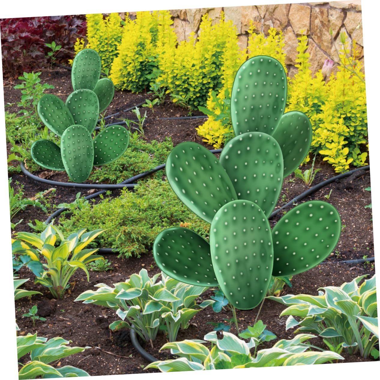Ornement Color Rsistant Aux Intempries 3 Pieux Dcoratifs Cactus Pour  Jardin - Acrylique, Hauteur ~25 Cm, Pour Extrieur Et Balcon Dcoration  Jardin Thme Dsert