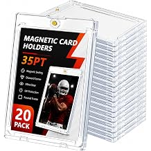 VNDUEEY 20ct Magnetic Card Holder,35pt Slim One Touch Card Holder Card Case, Waterproof U-V Protectors Hard Clear Plastic for Trading, Sports, Football,Baseball,Game Cards Magnet Display Case