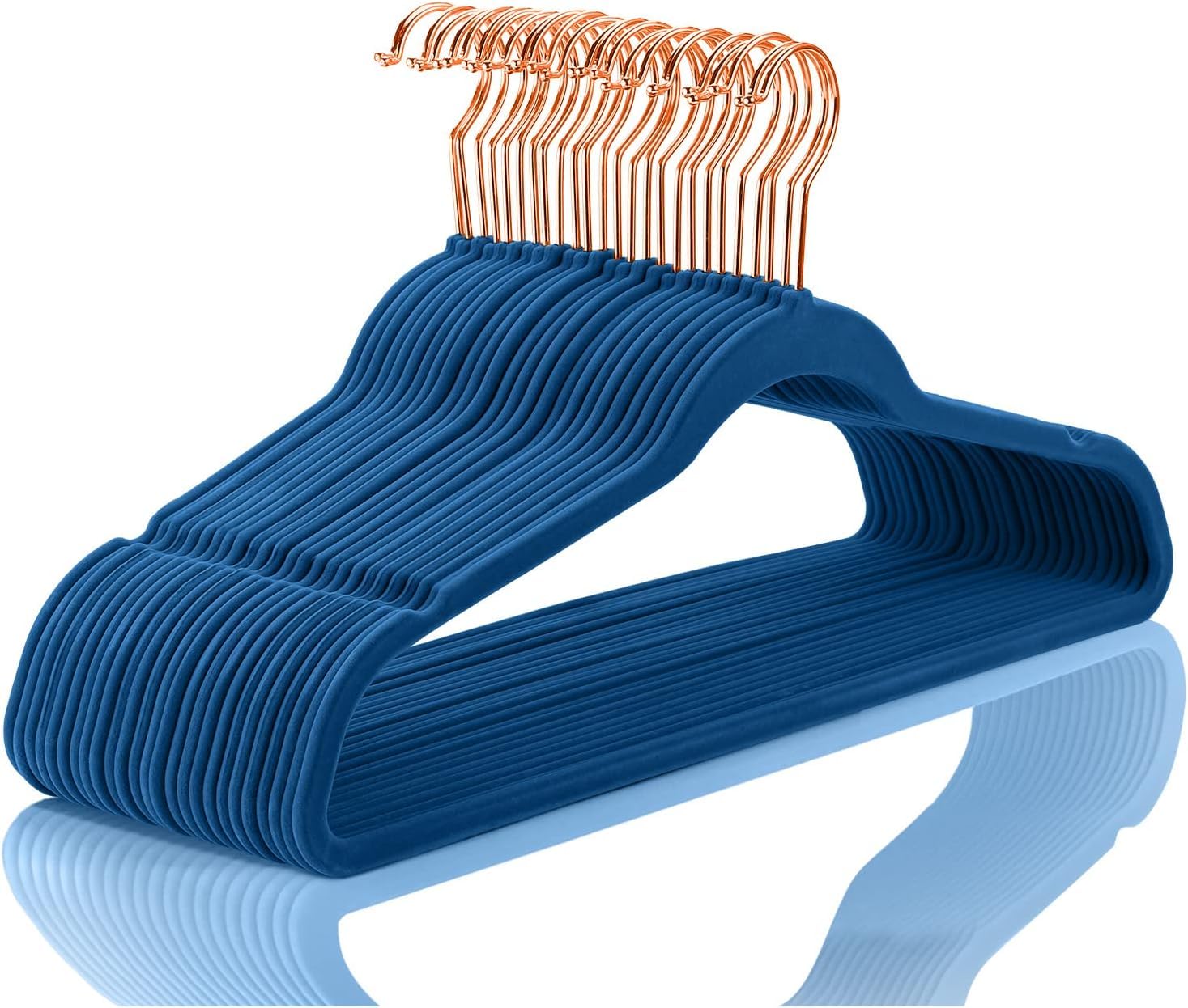 ANH MART Velvet Hangers Non-Slip – Ultra-Thin, Felt-Coated Suit | Aesthetic Clothes Hangers with Precision Notches for Space-Saving Closet Storage (Dark Blue) (30 Pack) discount deal