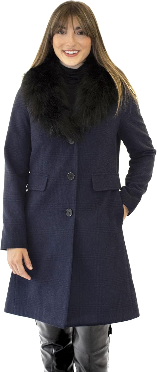 Nine West womens Ah8901 - Nine West Mid-length Faux Wool Coat - Image 5