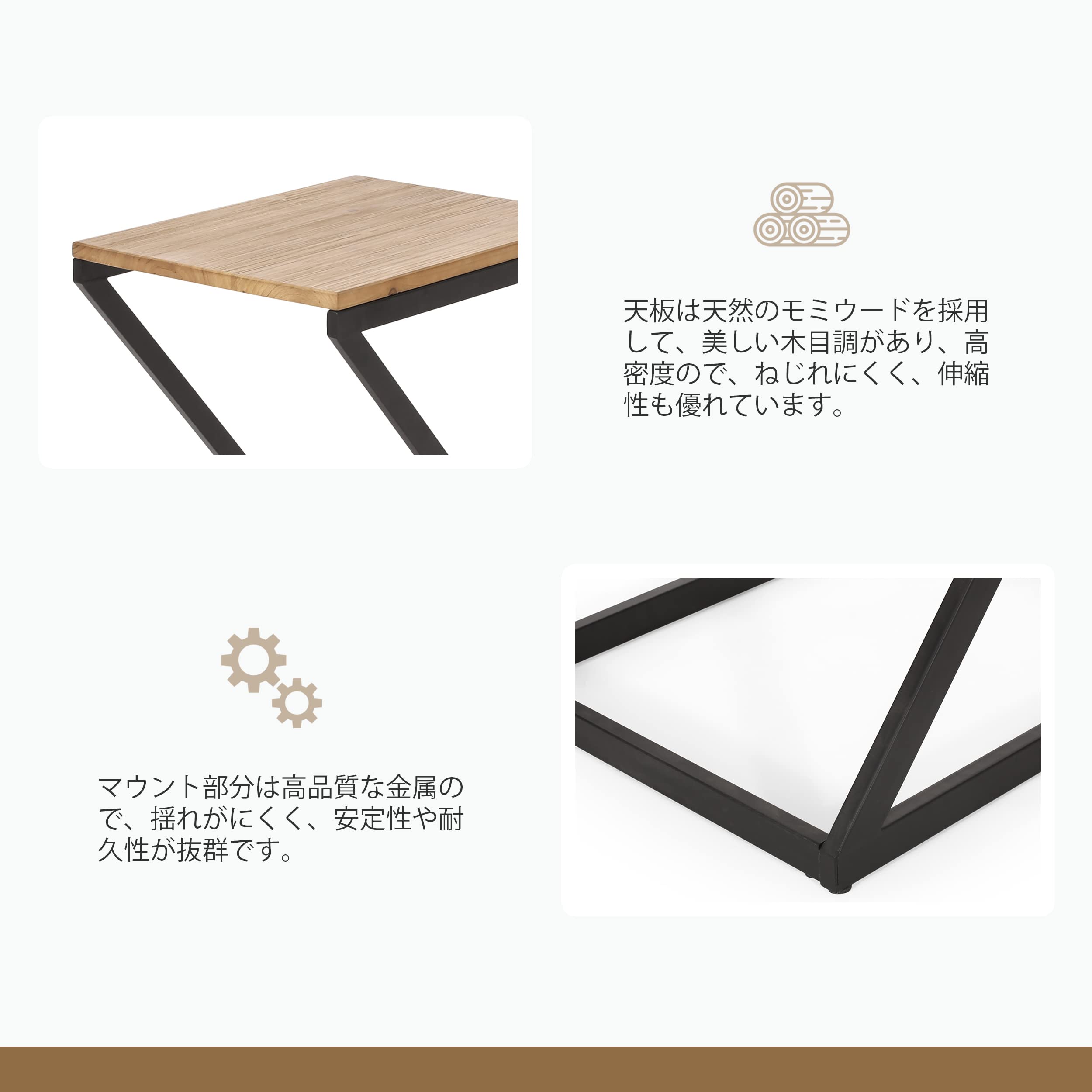 Amazon｜GDF Studio サイドテーブル おしゃれ 天然木 北欧風 ロー  