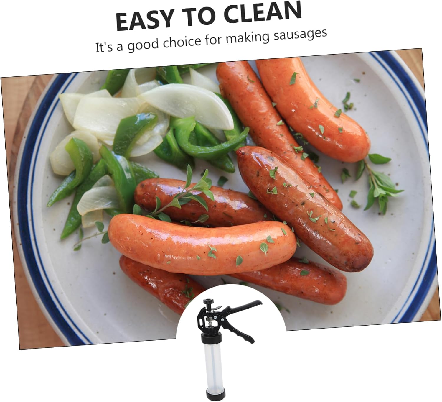 1set Manual Sausage Filler Tubes Ergonomic Design for Easy Use Compact Sausage Making Tool for Home Kitchen