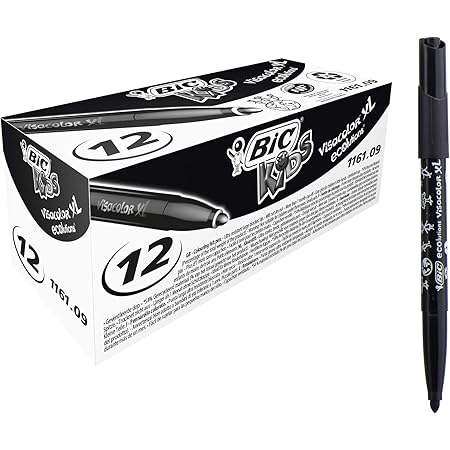 Bic Kids Visacolor Xl Feutres De Coloriage A Pointe Large Noir Boite De 12 Amazon Fr Jeux Et Jouets