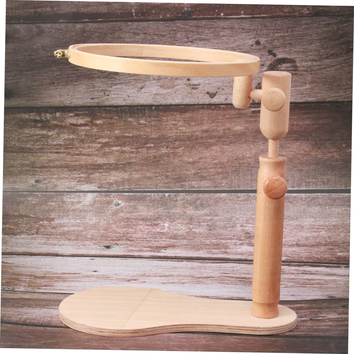 Ciieeo Kits De Bordado De Montaje Giratorio Marco De Acolchado Estante De Madera Soporte De Bastidor De Bordado Soporte De Aro De Bordado Kit De Bordado Para Principiantes Kit De
