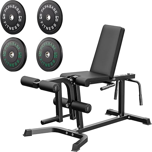 Miniatura 12 de PAPABABE Máquina de extensión y rizado de piernas, máquina ajustable de piernas, extensión de piernas sentadas y máquina de flexión de piernas