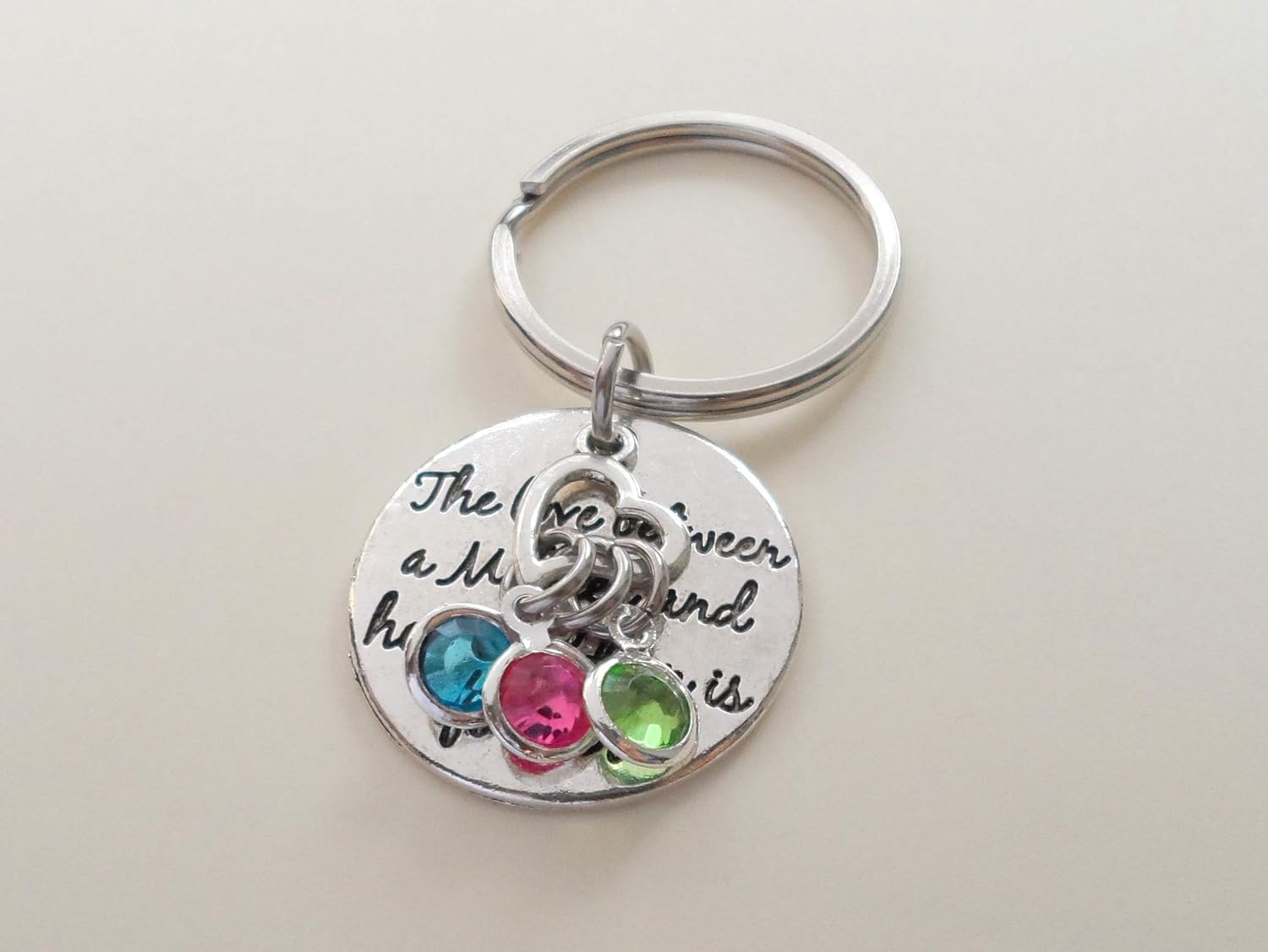 Custom Mother and Her Children Keychain with Birthstone Charms, Gift for Mom - Image 3