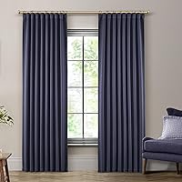 Vista 27 de SHINELAND Cortinas opacas de 102 pulgadas para sala de estar, cortinas opacas con pestaña trasera de 102 pulgadas de largo para dormitorio