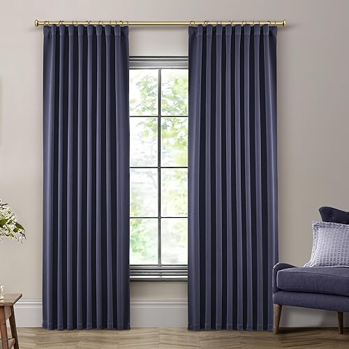 Miniatura 27 de SHINELAND Cortinas opacas de 102 pulgadas para sala de estar, cortinas opacas con pestaña trasera de 102 pulgadas de largo para dormitorio, Crema