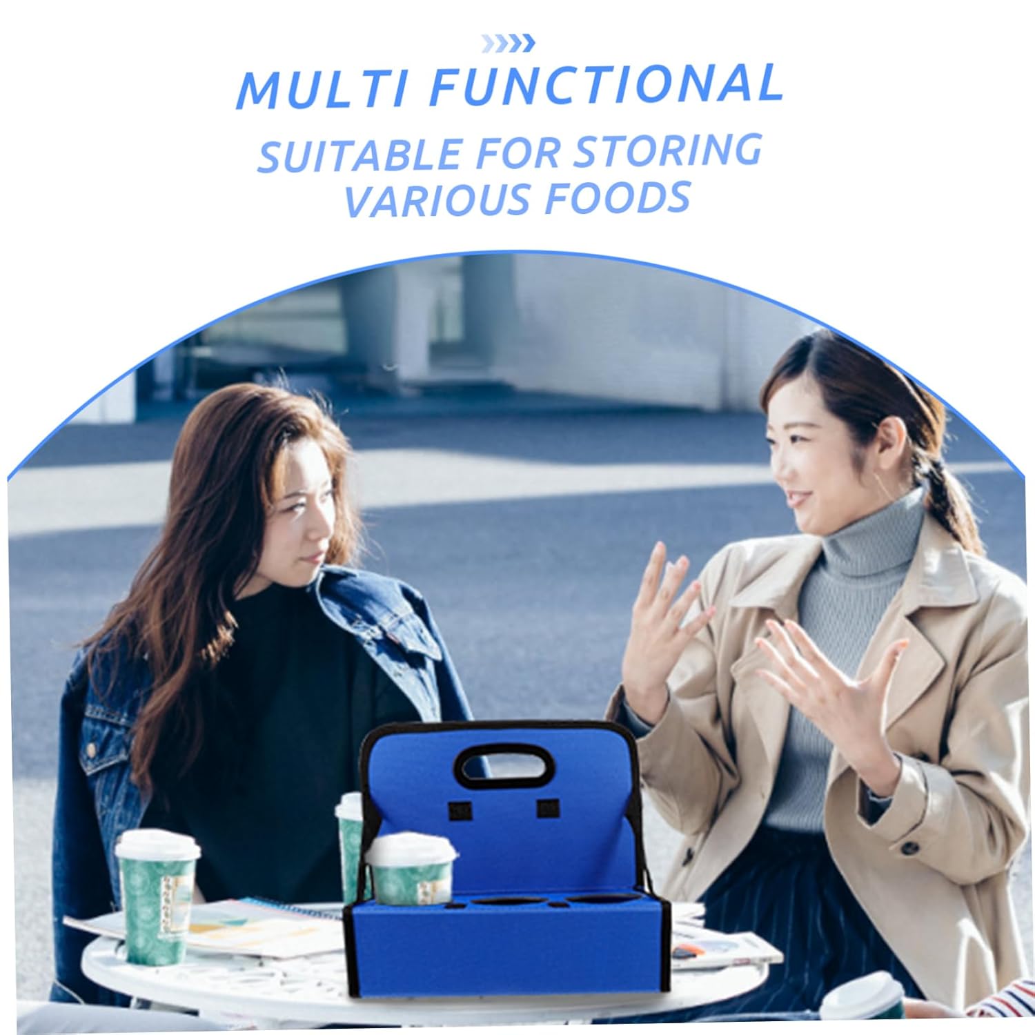 Portable Reusable Drink Carrier with Handle Foldable Cup Holder for Takeout Beverages Convenient Drink Organizer for Use