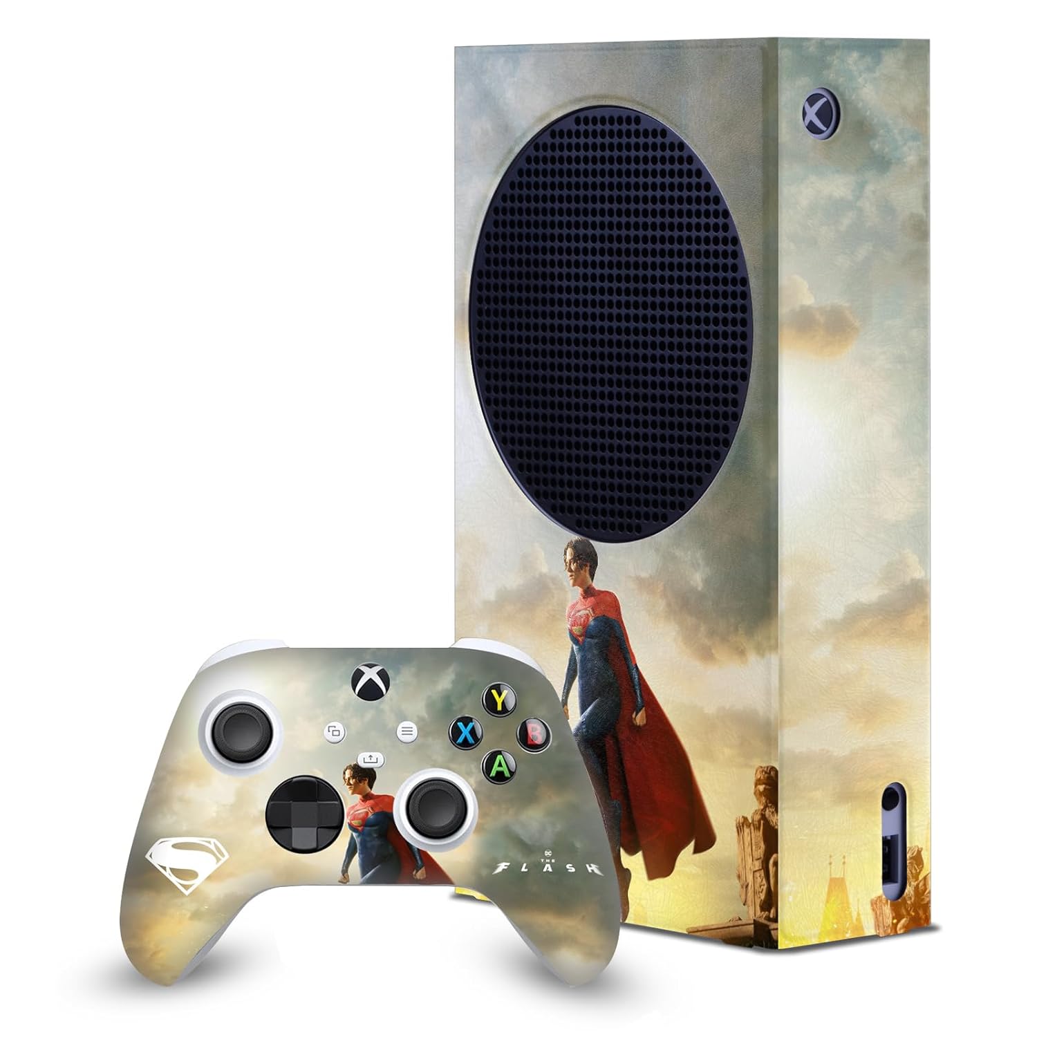 Head Case Designs Officially Licensed The Flash 2023 Supergirl Graphic Art Game Console Wrap and Game Controller Skin Bundle Compatible With Xbox Series S Console & Controller Bundle