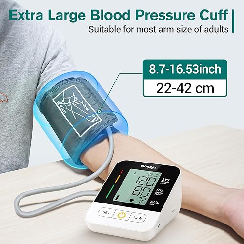 Miniatura 6 de Monitor de presión arterial  Monitor de presión arterial digital portátil totalmente automático con puños extra grandes pantalla LCD grande para uso