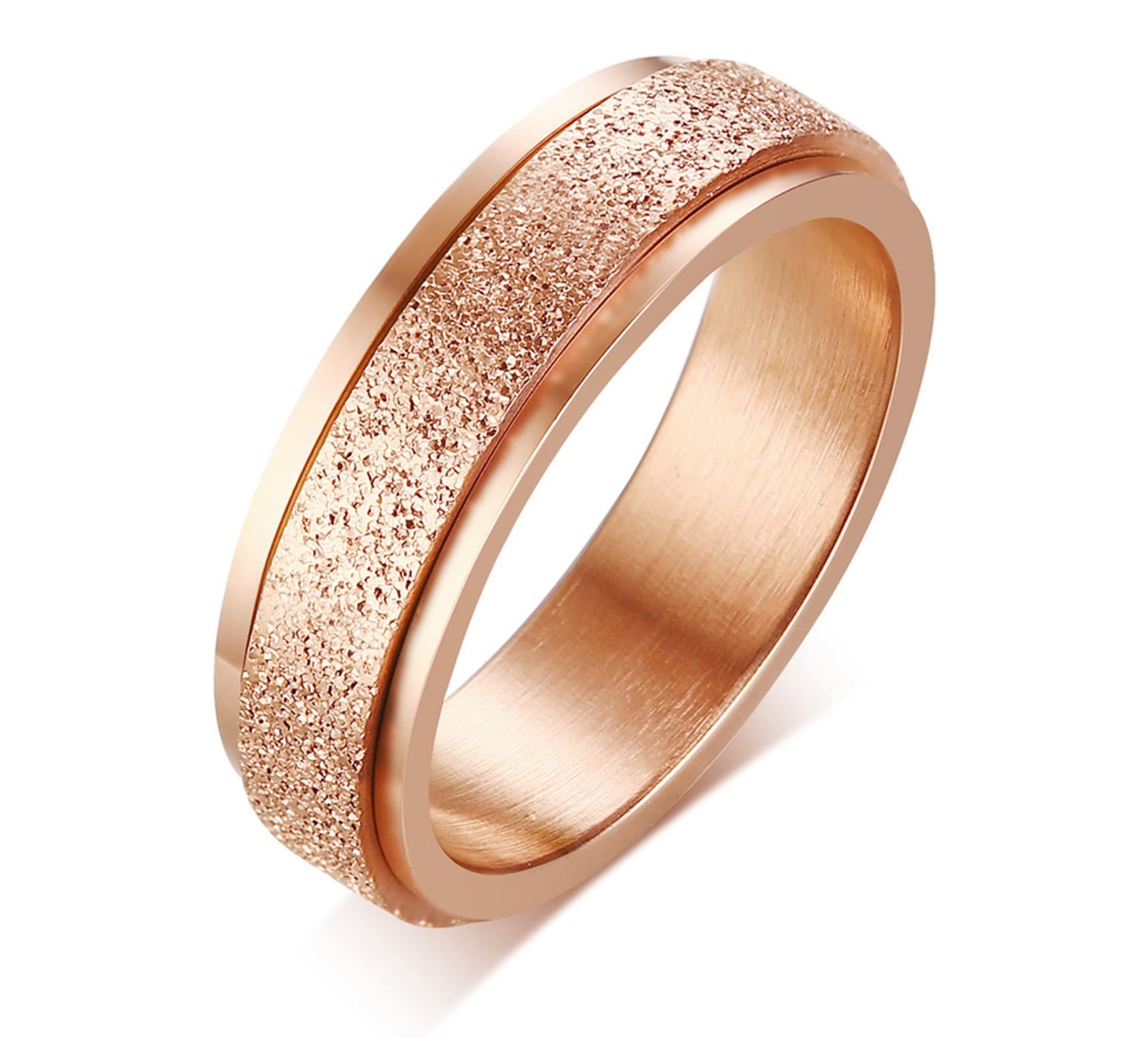 BCughia Alianzas Boda, Anillos Inoxidables Pareja Vistoso Acero Inoxidable Diseño de Anillo Giratorio Helado Día de San Valentín Hombre