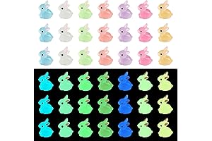 56PCS Mini Luminous Bunny Miniature Figurines for Fairy Garden