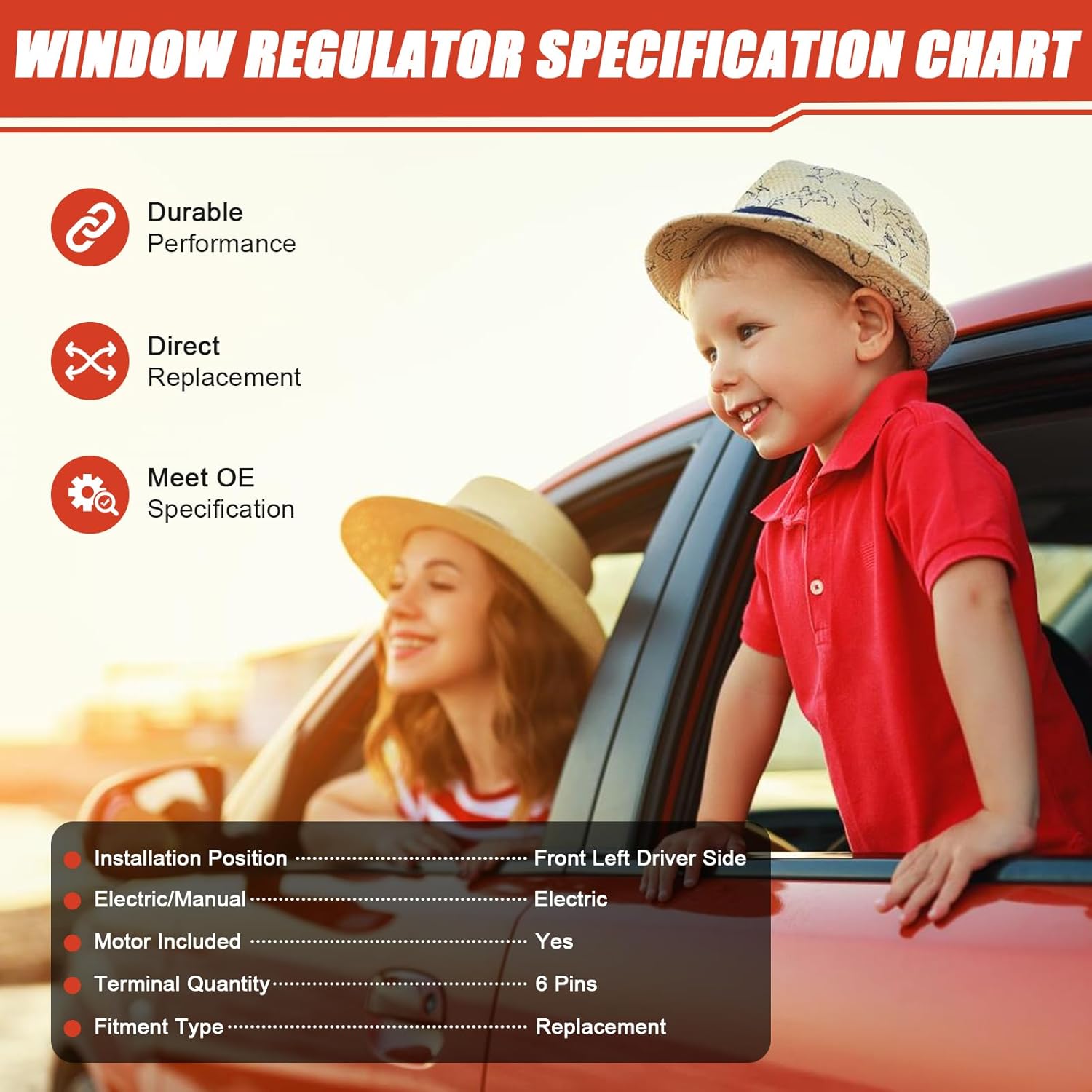 748-476 Electric Power Window Regulator with Motor Front Left Driver Side Compatible with Honda Civic 2006 2007 2008 2009 2010 2011 Replace# 72250-SNA-A01, 72250-SNA-A02, 72250-SNA-A03