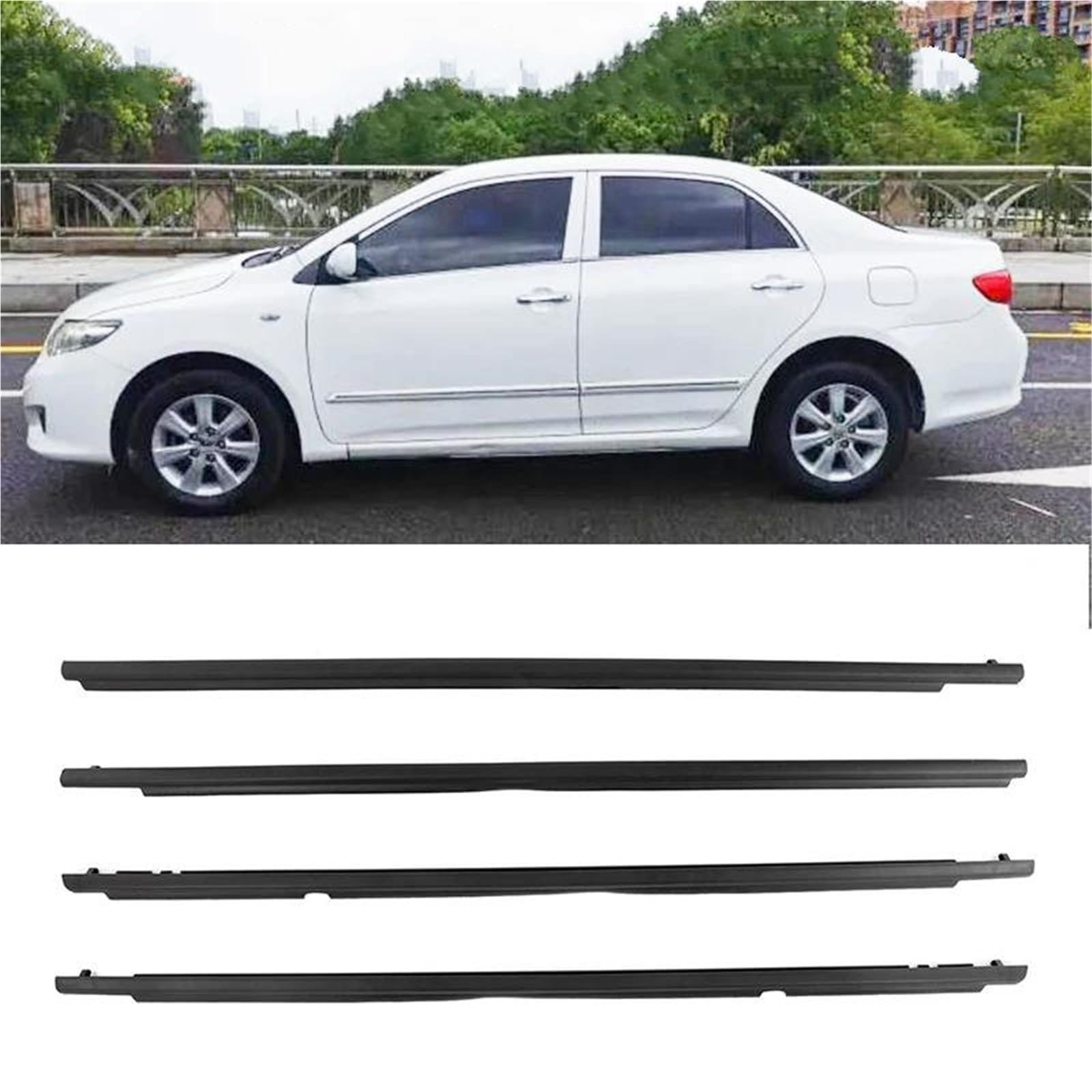 Guarnizione Porta Auto Auto Finestrini Laterali Guarnizione Di Vetro Per Porte E Finestre Striscia Sigillante Antipioggia Per Toyota Per Corolla 2009-2012 Striscia di Tenuta in Gomma